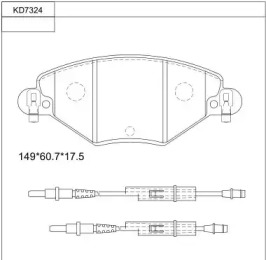 Комплект тормозных колодок (ASIMCO: KD7324)