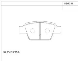 Комплект тормозных колодок (ASIMCO: KD7331)