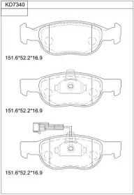 Комплект тормозных колодок (ASIMCO: KD7340)