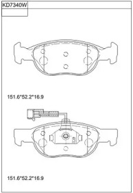 Комплект тормозных колодок (ASIMCO: KD7340W)