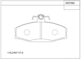 Комплект тормозных колодок (ASIMCO: KD7350)