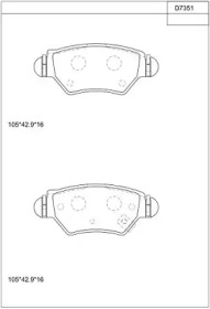 Комплект тормозных колодок (ASIMCO: KD7351)