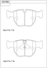 Комплект тормозных колодок (ASIMCO: KD7360)