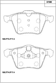 Комплект тормозных колодок (ASIMCO: KD7366)