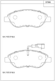 Комплект тормозных колодок (ASIMCO: KD7368)