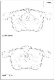 Комплект тормозных колодок (ASIMCO: KD7386)