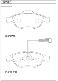 Комплект тормозных колодок (ASIMCO: KD7387)