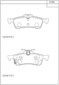 Комплект тормозных колодок (ASIMCO: KD7394)