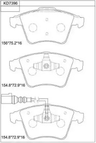 Комплект тормозных колодок (ASIMCO: KD7396)