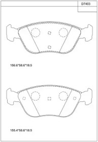 Комплект тормозных колодок (ASIMCO: KD7403)