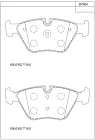 Комплект тормозных колодок (ASIMCO: KD7404)