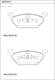 Комплект тормозных колодок (ASIMCO: KD7410)