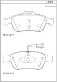 Комплект тормозных колодок (ASIMCO: KD7413)