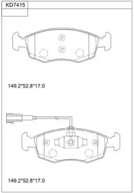 Комплект тормозных колодок (ASIMCO: KD7415)