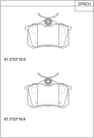 Комплект тормозных колодок (ASIMCO: KD7421)