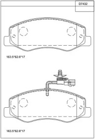 Комплект тормозных колодок (ASIMCO: KD7432)