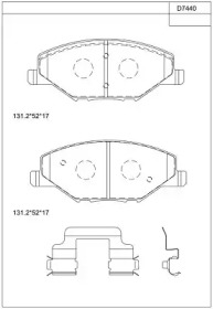 Комплект тормозных колодок (ASIMCO: KD7440)