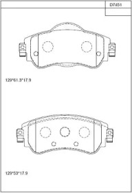 Комплект тормозных колодок (ASIMCO: KD7451)