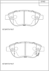 Комплект тормозных колодок (ASIMCO: KD7452)