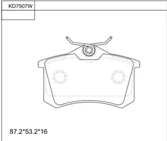 Комплект тормозных колодок (ASIMCO: KD7507W)