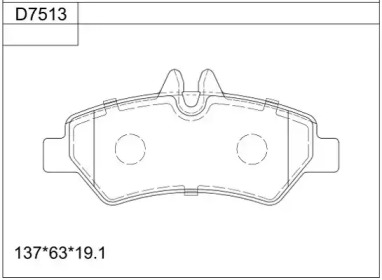 Комплект тормозных колодок (ASIMCO: KD7513)