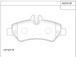 Комплект тормозных колодок (ASIMCO: KD7513F)