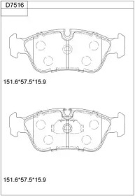 Комплект тормозных колодок (ASIMCO: KD7516)