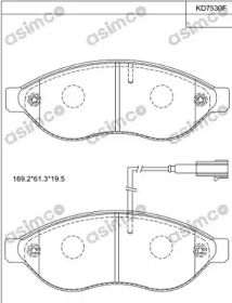 Комплект тормозных колодок (ASIMCO: KD7530F)