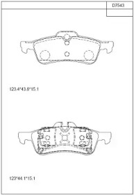 Комплект тормозных колодок (ASIMCO: KD7543)