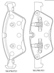 Комплект тормозных колодок (ASIMCO: KD7549)