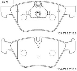 Комплект тормозных колодок (ASIMCO: KD7553)