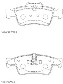 Комплект тормозных колодок (ASIMCO: KD7554)