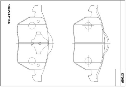 Комплект тормозных колодок (ASIMCO: KD7563F)