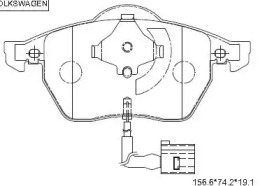 Комплект тормозных колодок (ASIMCO: KD7564)