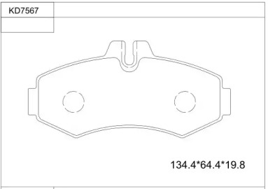 Комплект тормозных колодок (ASIMCO: KD7567)