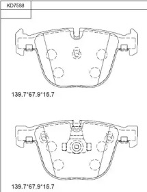 Комплект тормозных колодок (ASIMCO: KD7588)