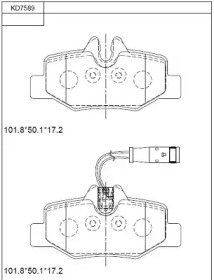 Комплект тормозных колодок (ASIMCO: KD7589)