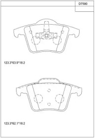 Комплект тормозных колодок (ASIMCO: KD7590)