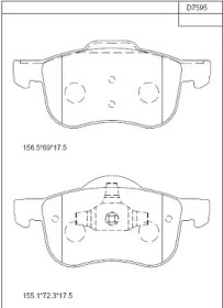 Комплект тормозных колодок (ASIMCO: KD7595)