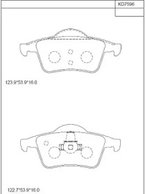 Комплект тормозных колодок (ASIMCO: KD7596)