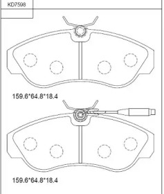 Комплект тормозных колодок (ASIMCO: KD7598)