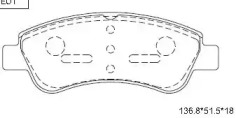 Комплект тормозных колодок (ASIMCO: KD7734)