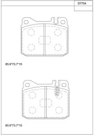 Комплект тормозных колодок (ASIMCO: KD7754)