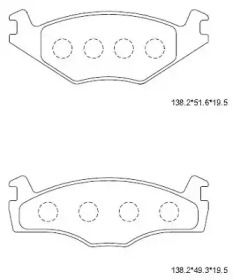 Комплект тормозных колодок (ASIMCO: KD7756)