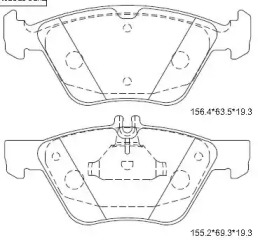 Комплект тормозных колодок (ASIMCO: KD7762)