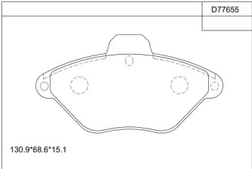 Комплект тормозных колодок (ASIMCO: KD77655)