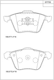 Комплект тормозных колодок (ASIMCO: KD77725)