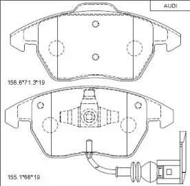 Комплект тормозных колодок (ASIMCO: KD7791)