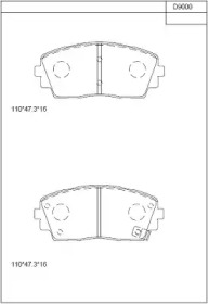 Комплект тормозных колодок (ASIMCO: KD9000)
