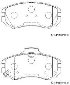 Комплект тормозных колодок (ASIMCO: KD9703)